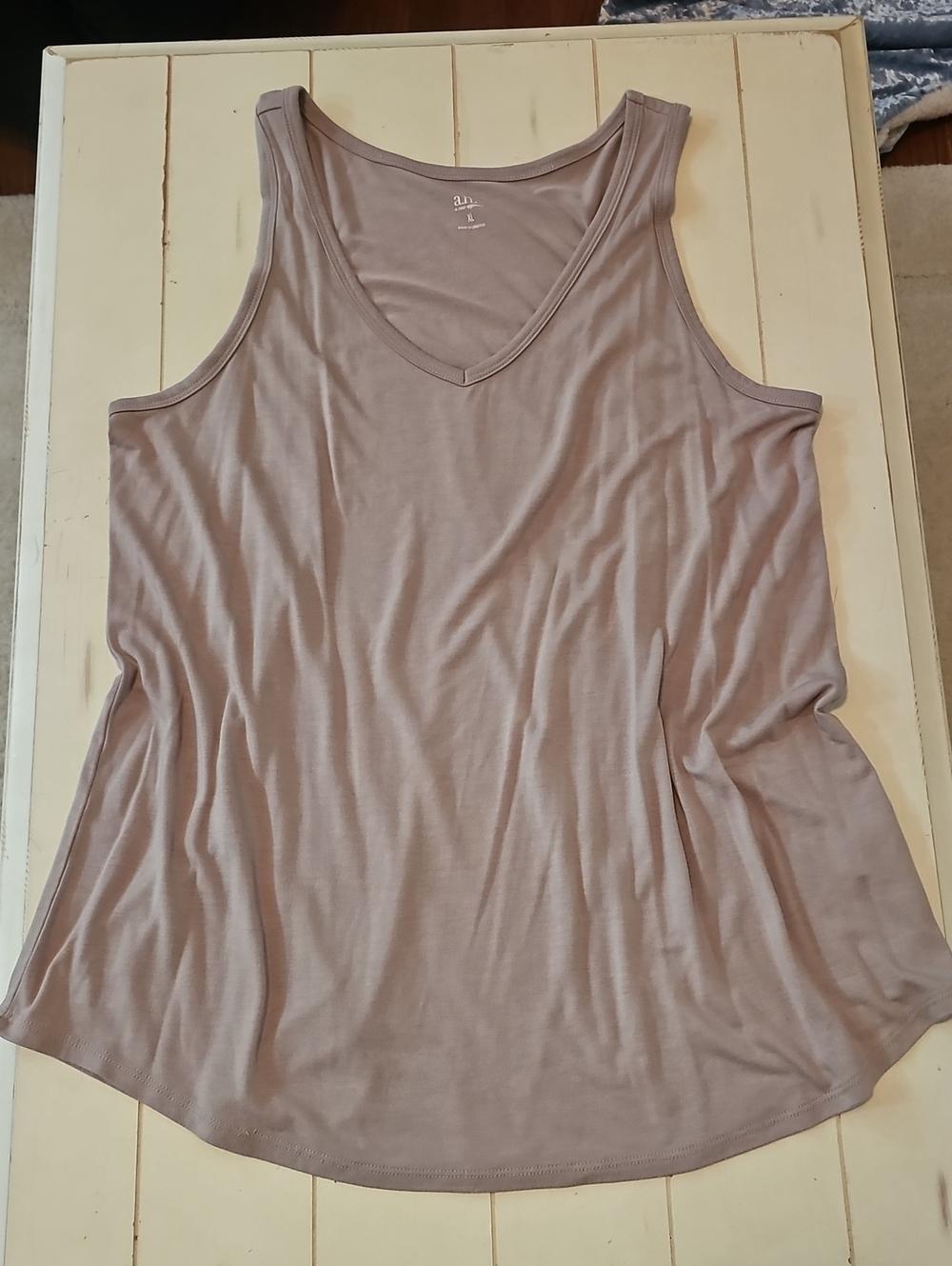 a.n.a Tan V-Neck Long Tank Top, Sz XL